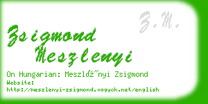 zsigmond meszlenyi business card